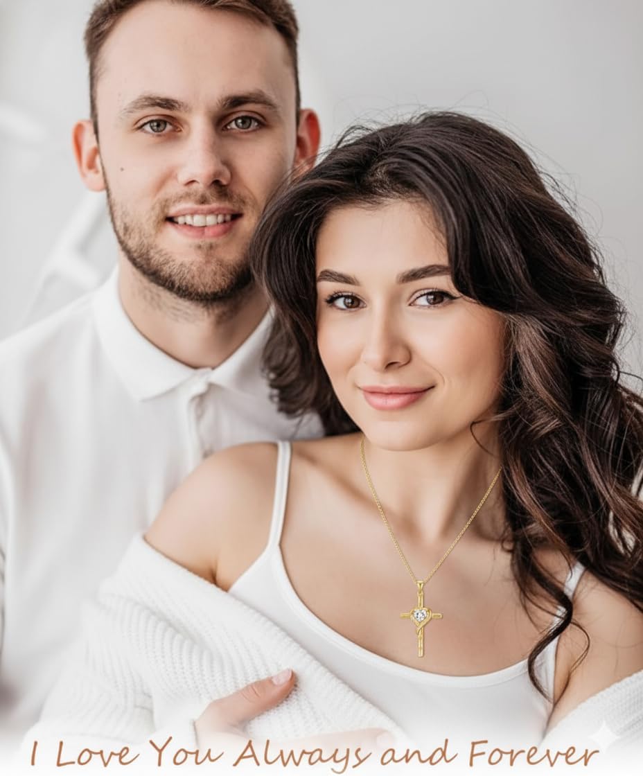 Cross Necklace for Women 14K Gold Cross Necklace Gold Cross Chain Minimalist Pendant Faith Jewelry Religious Gifts
