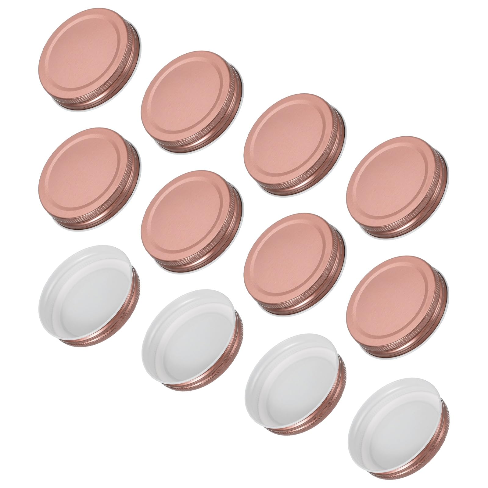 Couvercles de bocaux Mason pour fermentation conservation marinage or rose 70mm