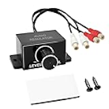URANT RCA Level Controller -Universal Car Audio Bass Volume Control Knob with Amplifier Installation Kit, Suitable for Low End Amplifier Volume Control Cables for Car and Motorcycle Speakers