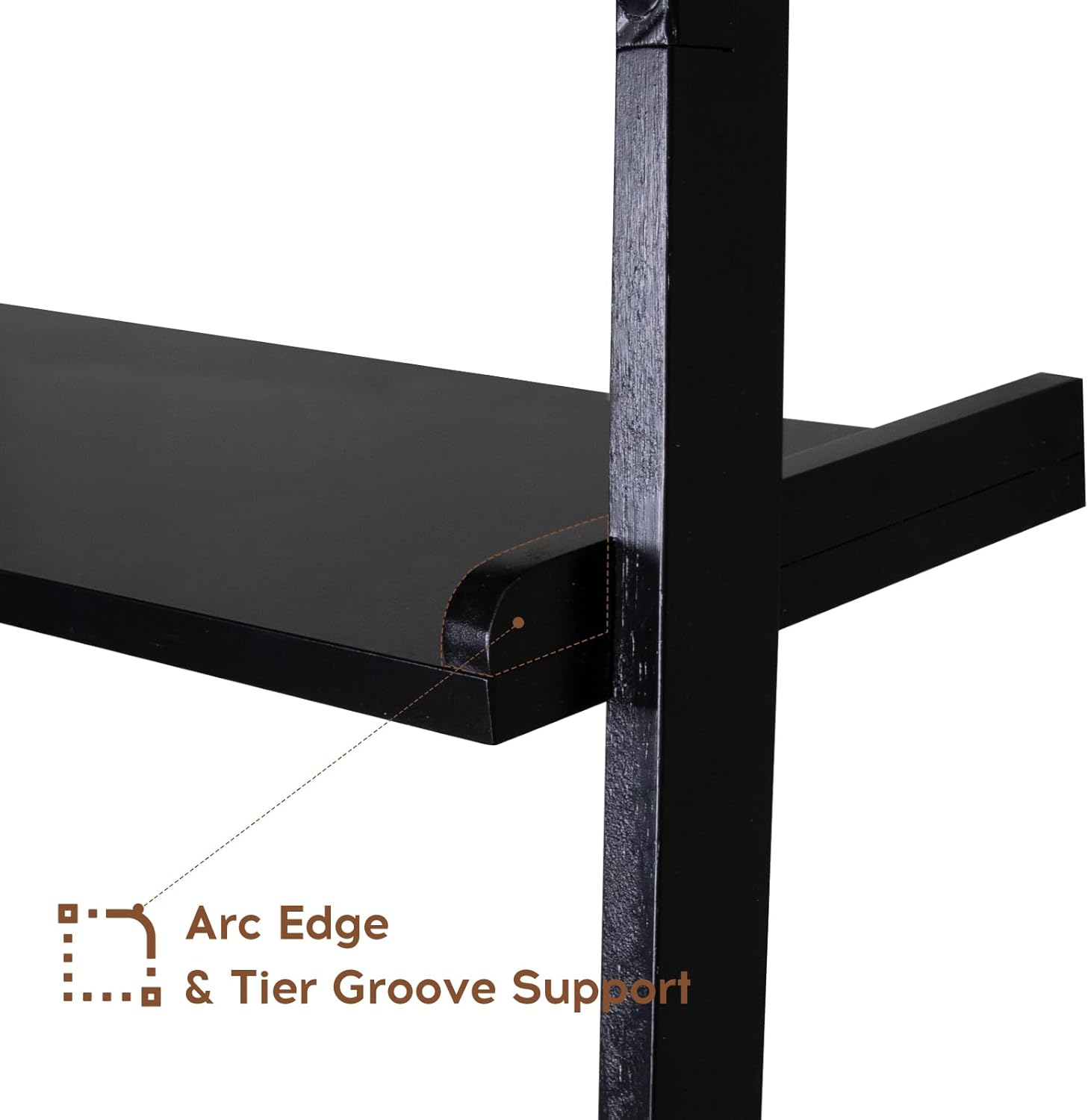 3-Tier Over The Toilet Storage Space Saver Ladder Shelf, Black Storage Display Shelf for Rathroom, 67.7"