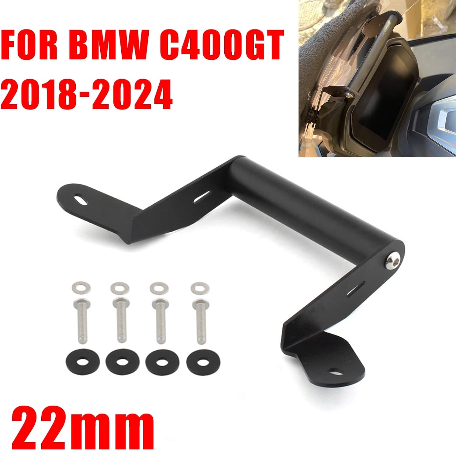 Motorcycle GPS Navigation Mount Bracket Phone Holder Extension Kit Compatible with BMW C400GT 2018-2024 (22mm Crossbar) image 2