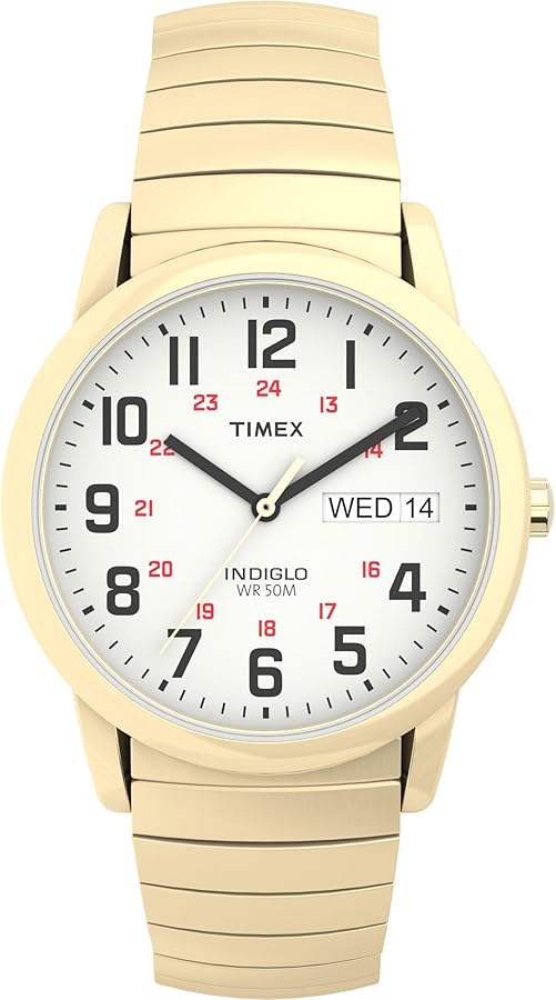 Amazon.com: Timex Men's Easy Reader 35mm Day-Date Watch – Gold