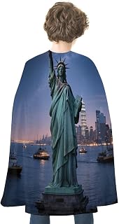 Halloween Statue of Liberty Cloak Reversible Cape Costume for Masquerade Halloween Cosplay Birthday Party Decoration