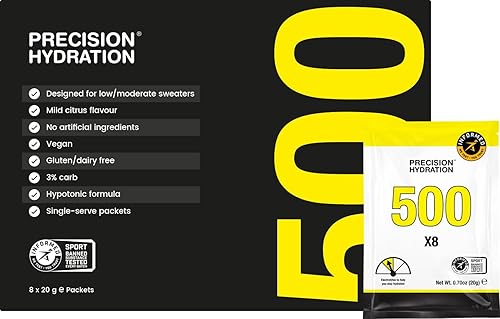 Miniatura 8 de Precision Hydration Mezcla de bebidas electrolíticas, polvo de electrolitos multifuerza totalmente naturales, combate los calambres, sin gluten,