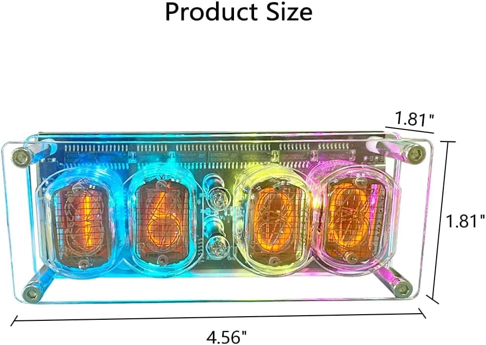 Former Soviet Union IN12 Glow Tube Clock Glow Tube Clock Luminous Tube Clock Nixie Tube Clock, Digital Clock, Retro Nostalgic Desktop/Room Decoration Creative RGB Clock Gift
