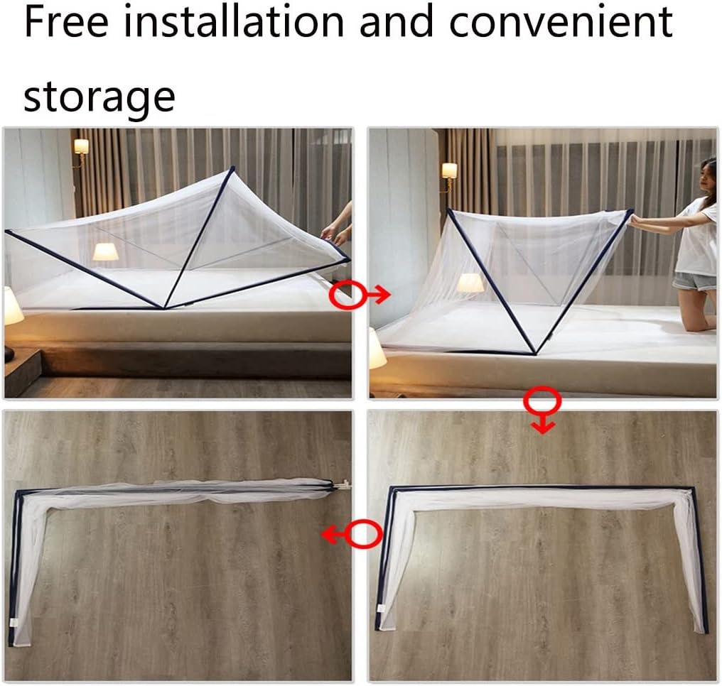 Foldable Mosquito Net Bed Canopy - Easy Setup Anti-Bite Protection for Camping, Travel & Home Use, 60x130x58cm, Navy Blue - Ideal Outdoor Mosquito Shield
