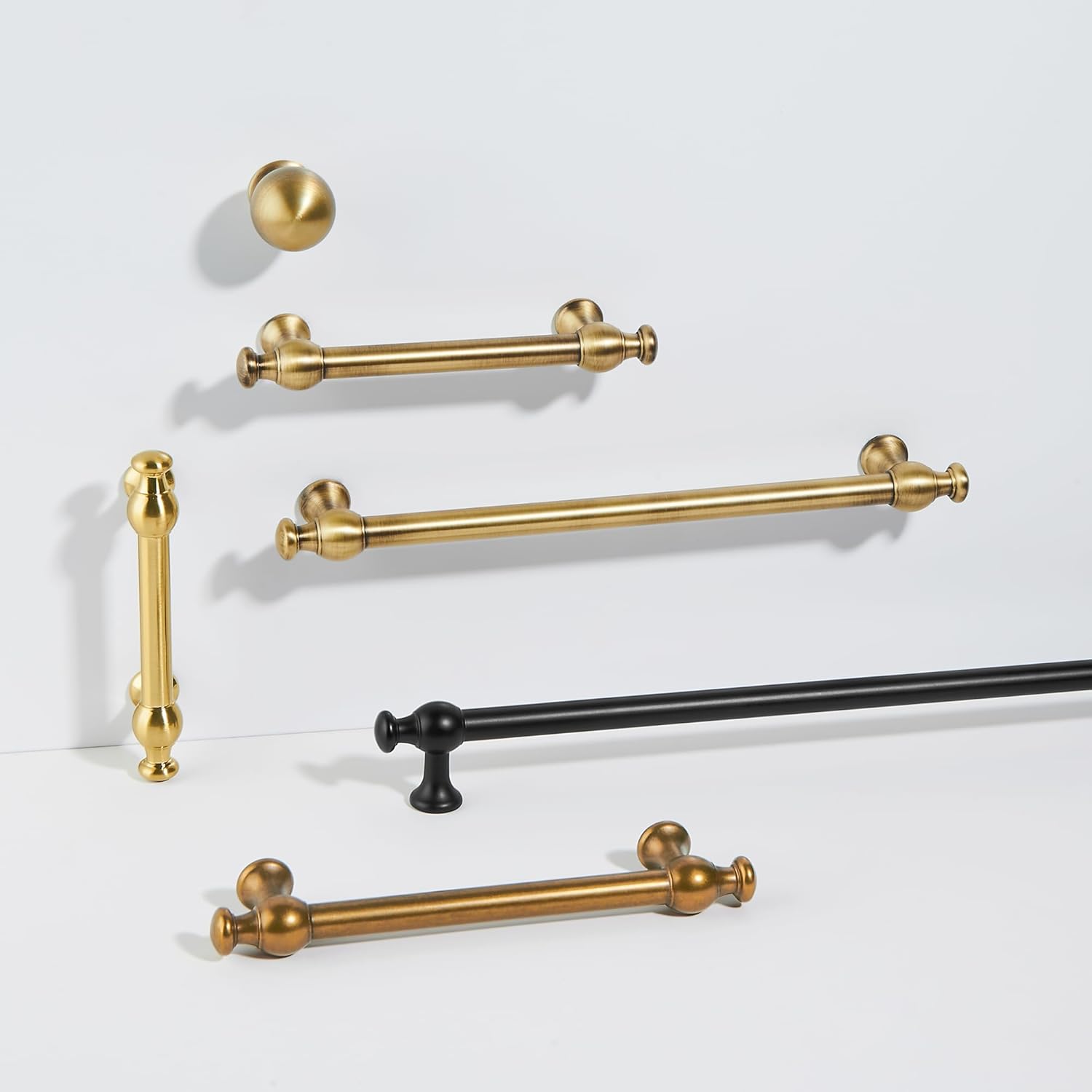 TUNNY 10 Pack Retro Cabinet Knobs-Champagne Bronze Kitchen Cabinet Handles Single Hole Cabinet Pulls Kitchen Cabinet Hardware for Cupboard Drawer Pulls TU10188