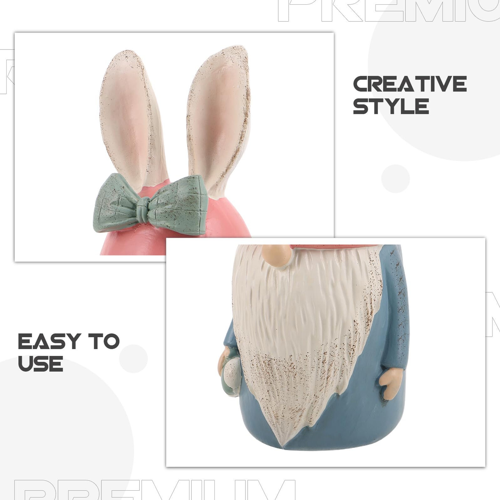 Toyvian Adorno de Conejo de Pascua sin Rostro de Resina Azul para Decoración de Mesa Primaveral, Figura Pequeña para Estanterías y Bandejas Escalonadas, Decoración Rústica para Hogar