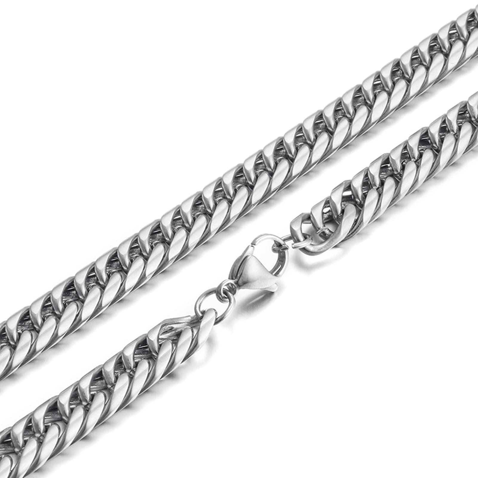 TABOJS Panzergliederkette aus Edelstahl, Herrenhalskette 45CM-65CM