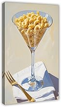 Macaroni And Cheese in A Martini Glass Canvas Painting Bar Art Prints Frame-style08x12inch(20x30cm)