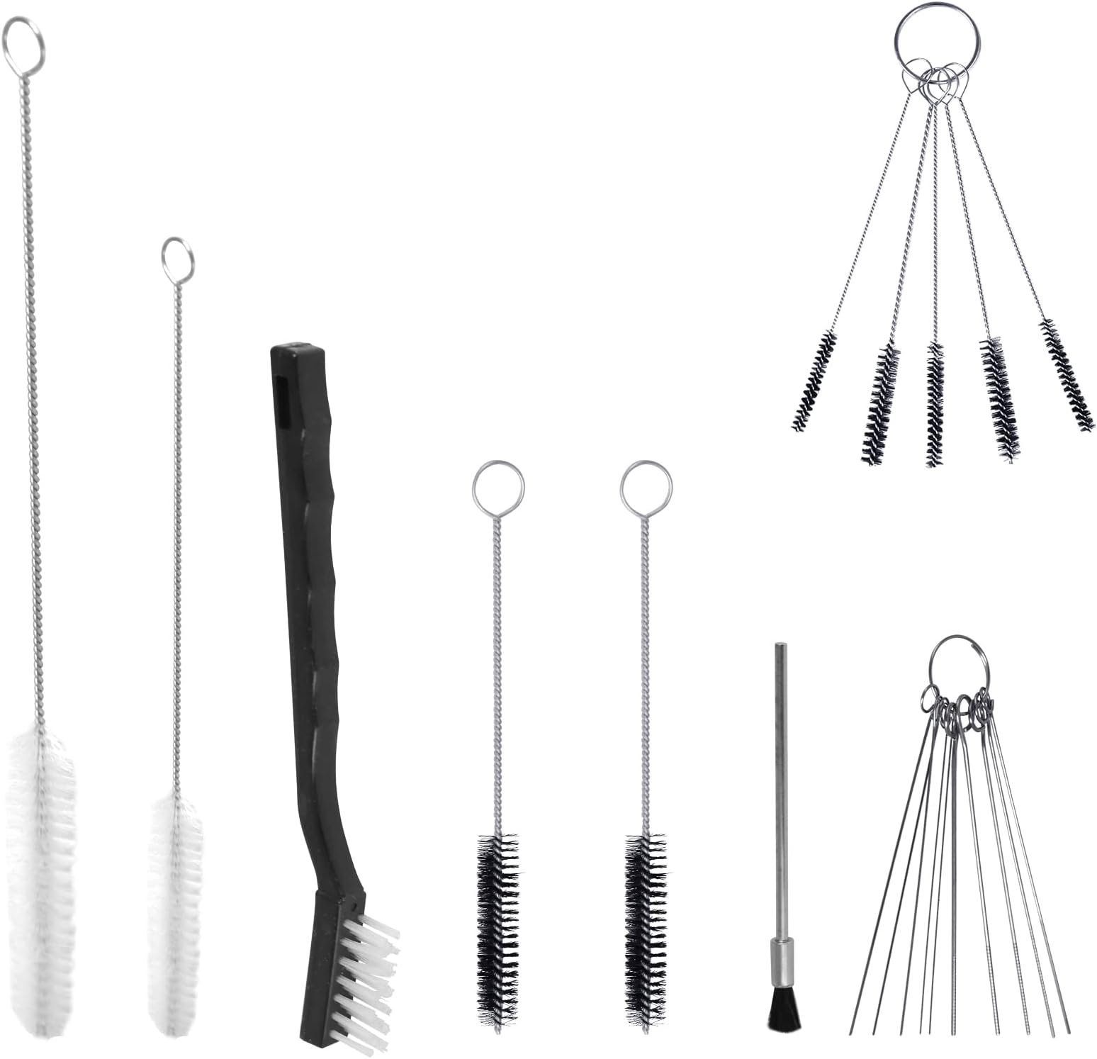 Multi-Purpose Spray Gun Cleaning Kit,Nylon Brushes Paint Gun Cleaning Kit Mini Brushes & Needles for Clean Airbrush Nozzles Spray Guns Tattoo Equipment (21)