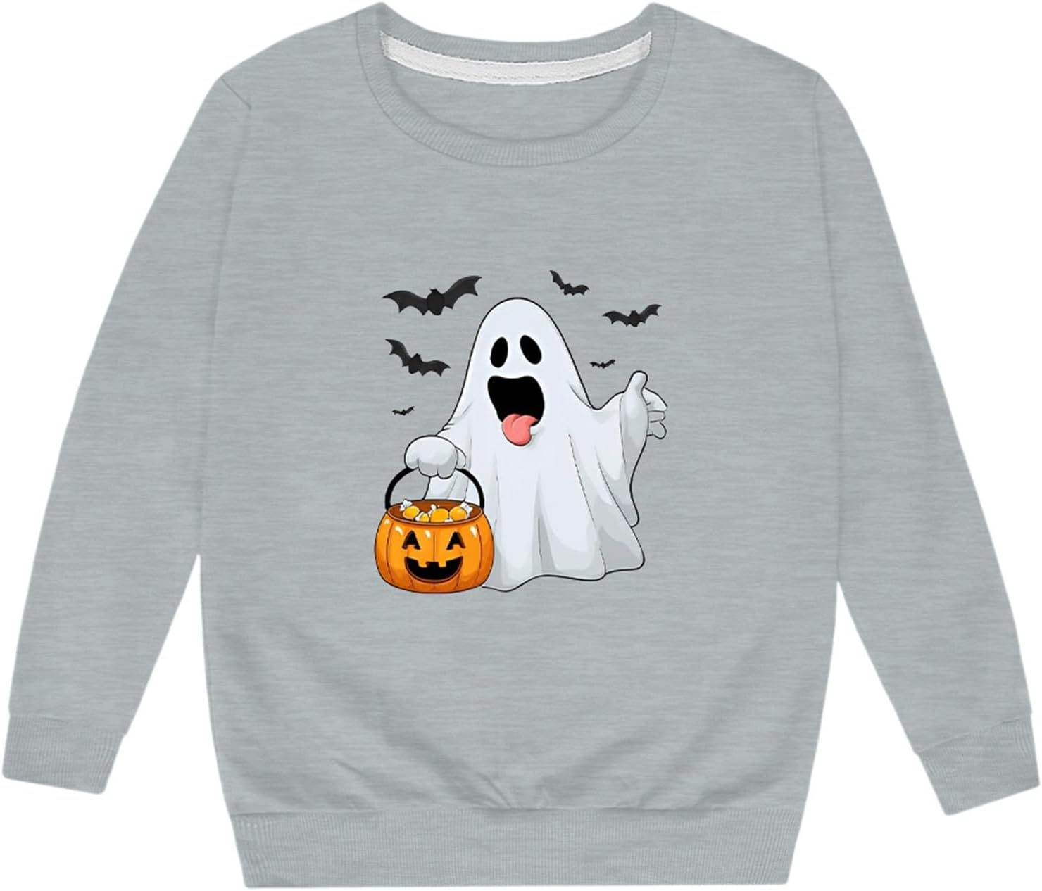 Toddler Girl Sweatshirt Long Sleeve Halloween Print Crewneck Pullover Top Unisex Kids Cute Comfort Streetwear For Casual Wear