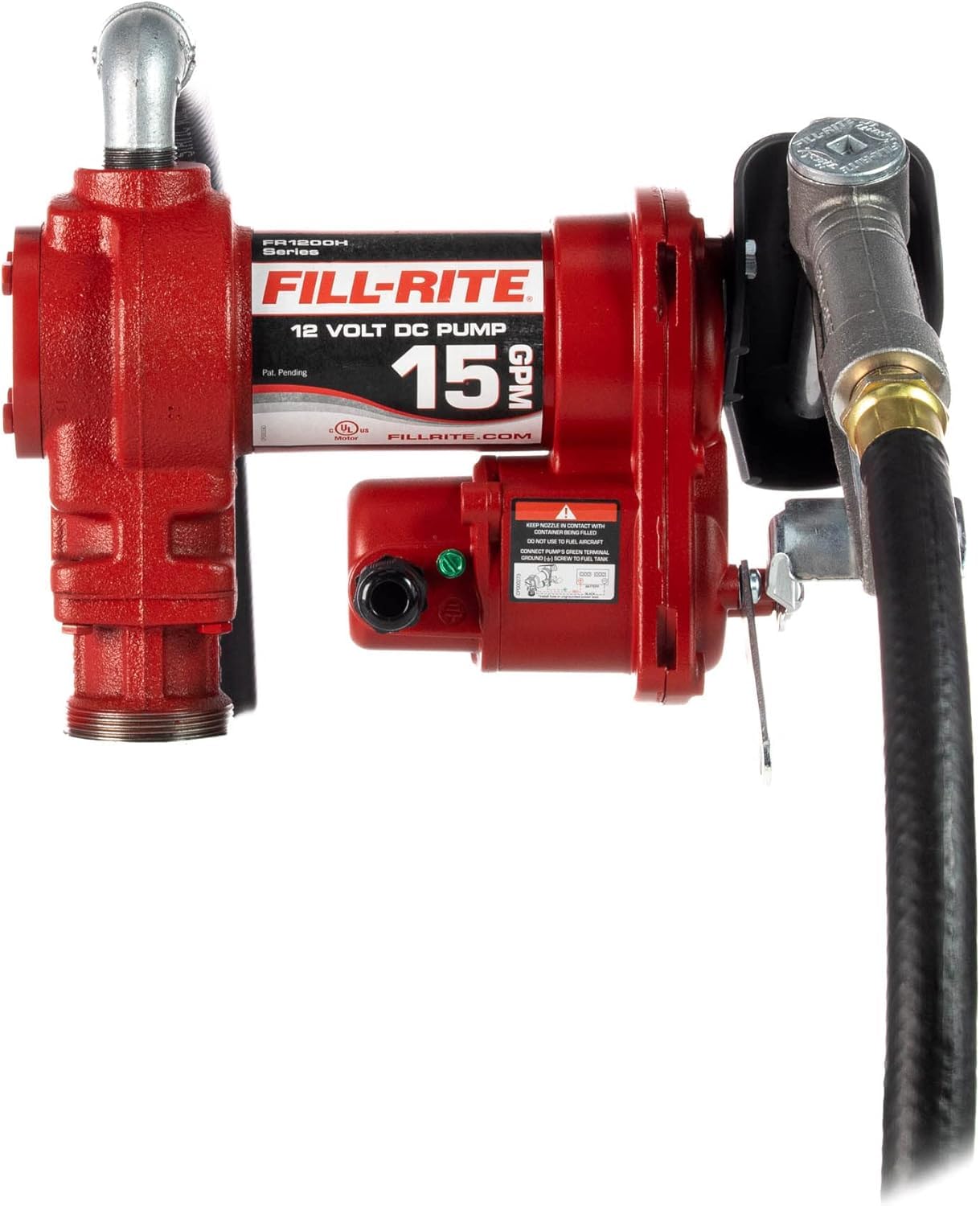 Fill-Rite FR1210H 12V 15 GPM Fuel Transfer Pump w/Discharge Hose ...