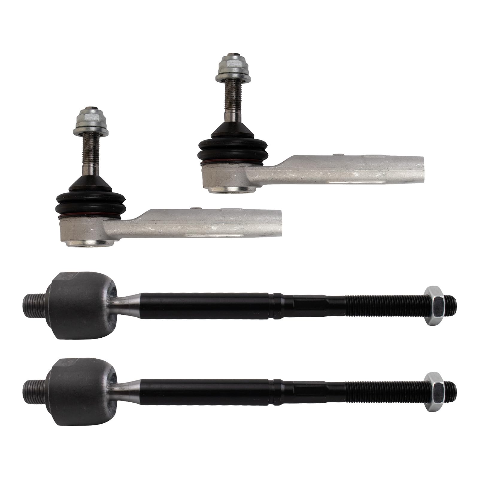 TRQ Front Inner and Outer Tie Rod Set Compatible with 2016-2020 Tesla S X