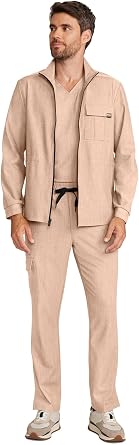 Healing Hands Scrub Jacket for Men Zip Front Utility Jacket with 4 Pockets HH361