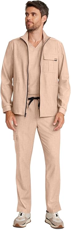 Healing Hands Scrub Jacket for Men Zip Front Utility Jacket with 4 Pockets HH361