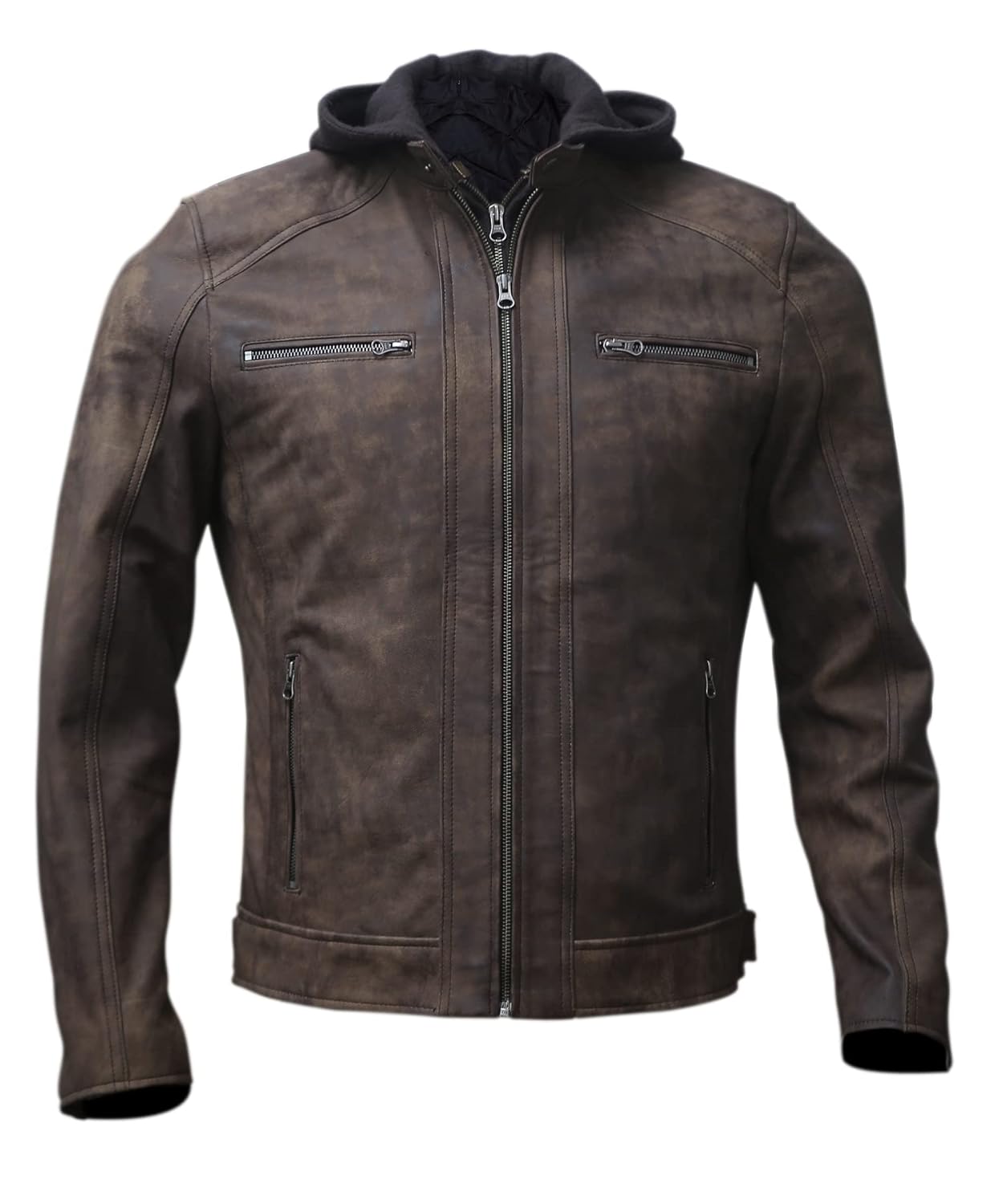 Artistry Jaqueta masculina de couro de cordeiro genuíno com capuz removível em preto e marrom em promoção! Veja a oferta e mais achadinhos de Jaquetas & Casacos 8 Hoje é o melhor dia para comprar Artistry Jaqueta masculina de couro de cordeiro genuíno com capuz removível em preto e marrom com aquele preço maroto! Promoção! Aproveite a oferta! 8