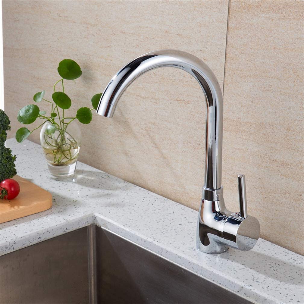 SnamicE Chrome Kitchen Faucets Multi Function Rotating Kitchen Hot and Cold Faucet Sink Mixer Tap with 360 Swivel Single Handle Deck Mounted,