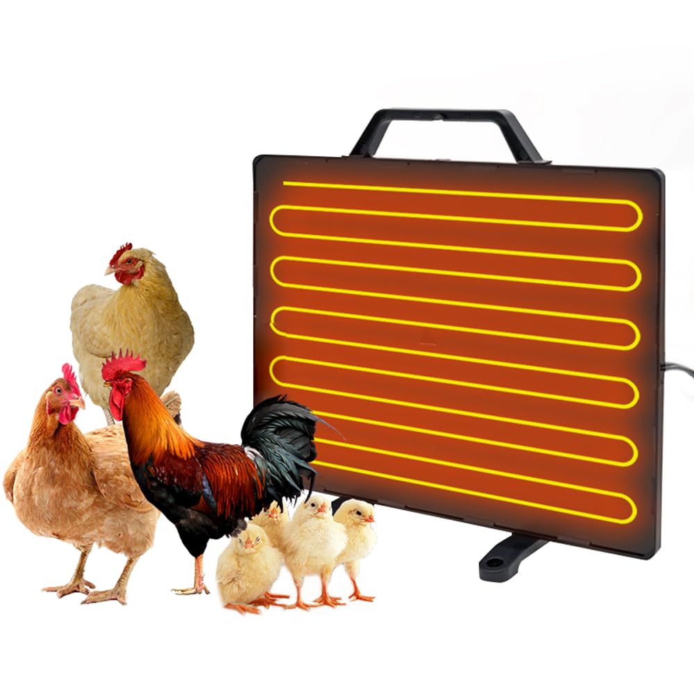 Thermostatische Hühnerstallheizung, 160 W, Geflügel-Heizpaneel, 0–99 ℃, einstellbare Temperatur, Winterfarm, Strahlungsheizplatte, Edelstahl-Heizplatte für Küken, Hühner, Geflügel, Haustiere