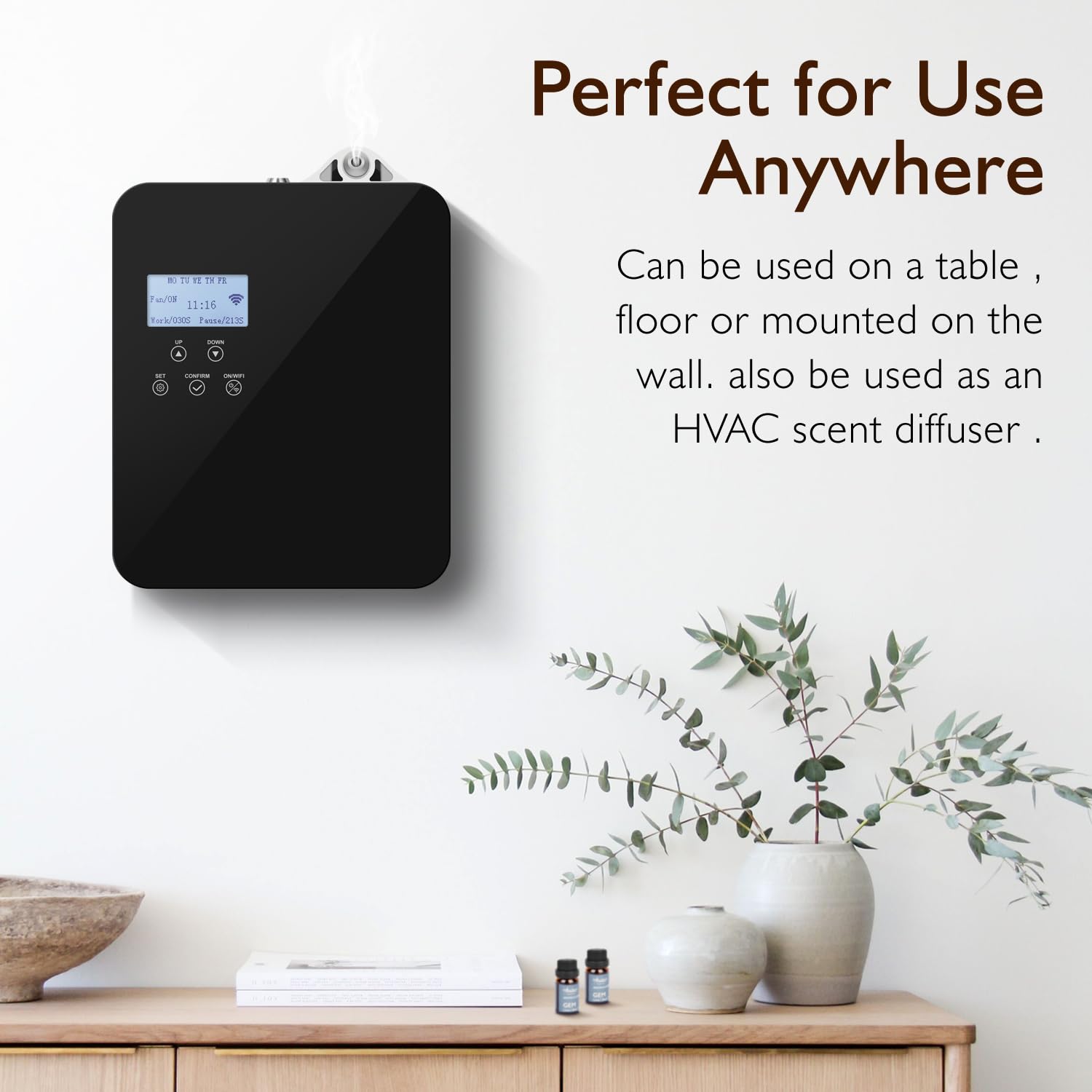 Machine à air parfumée WiFi intelligente pour la maison, diffuseur de collection d'hôtel, technologie sans eau d'air froid, diffuseurs de parfum CVC pour salon, bureau, couvre jusqu'à 2000