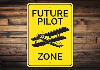 Future Pilot Zone, Airplane Zone, Air Decor Sign, Aviation Pilot Sign, Airplane Service, Aviation Decor, Airport -QualityType Decor - Size: 16 x 12 Inches