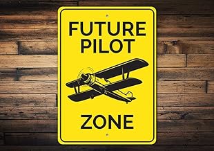 Future Pilot Zone, Airplane Zone, Air Decor Sign, Aviation Pilot Sign, Airplane Service, Aviation Decor, Airport -QualityType Decor - Size: 16 x 12 Inches