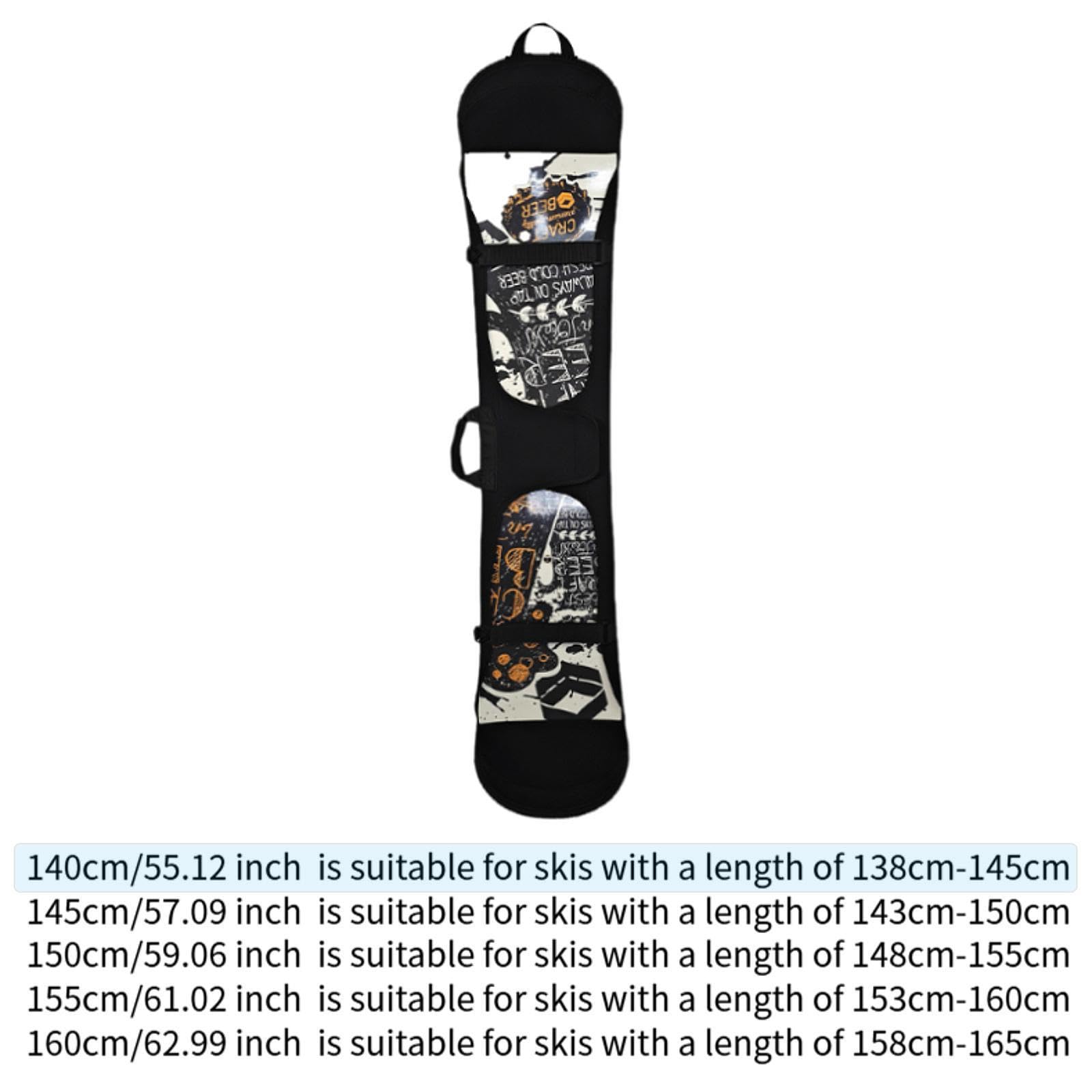 LOVIVER Housse Snowboard Sac Housse de Ski Valise Bandoulière Détachable avec Coque Antichoc Matériau Imperméable Adaptée Au Transport Vacances Sports d'hiver