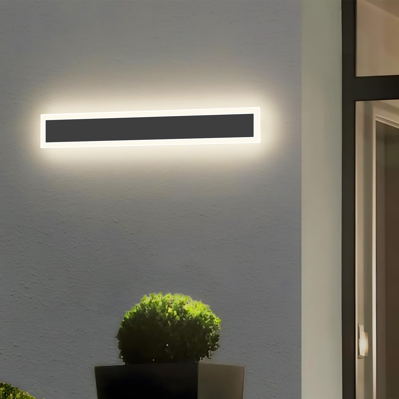 Applique Esterno LED 8W 40CM Nero IP65,Luce Bianco Naturale 4000K