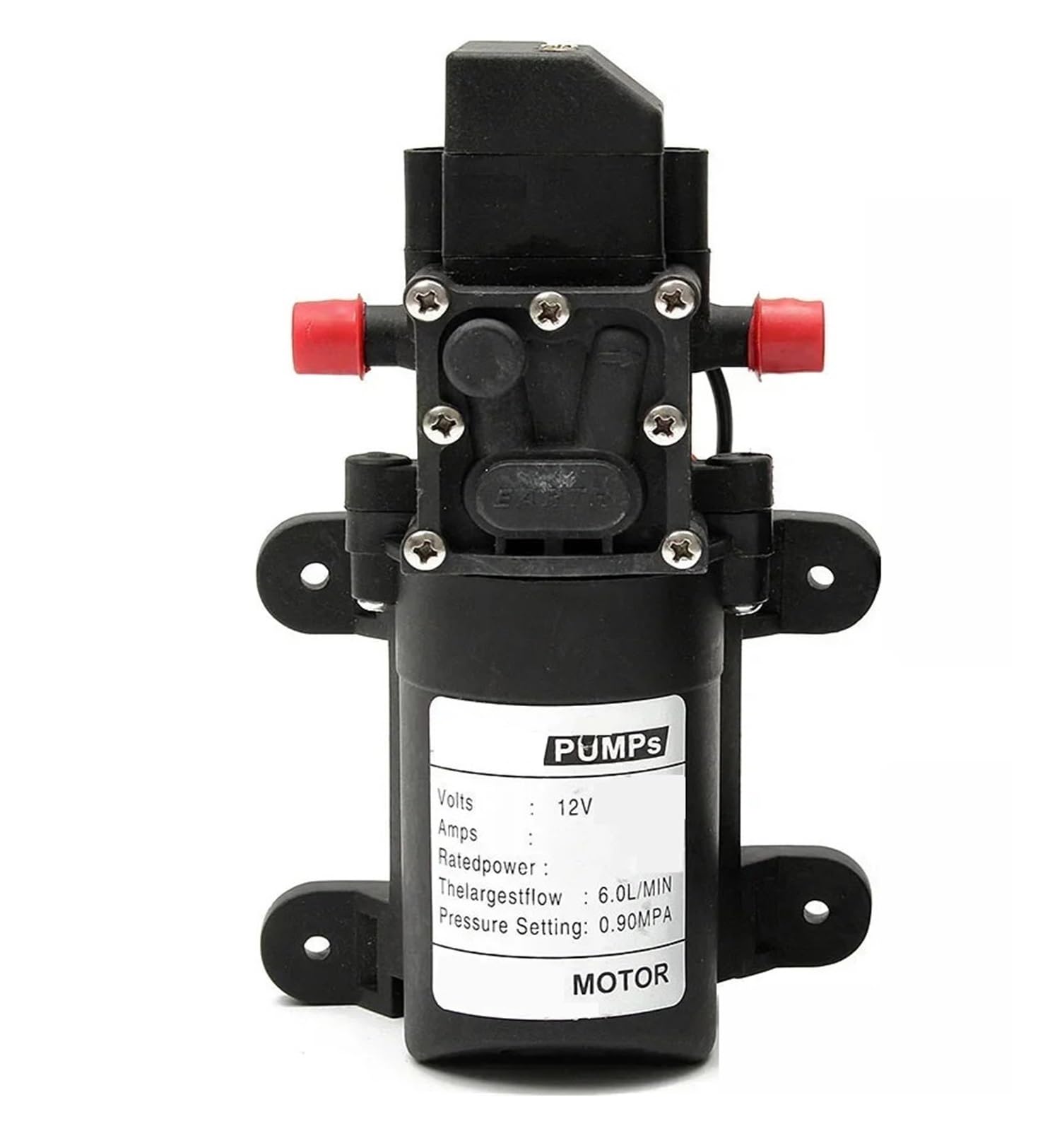 Water Pump Black DC12V 130PSI Agricultural Electric Micro High Pressure Diaphragm Sprayer Car Wash Smooth Operation Flow Steady Reliable(Straight)