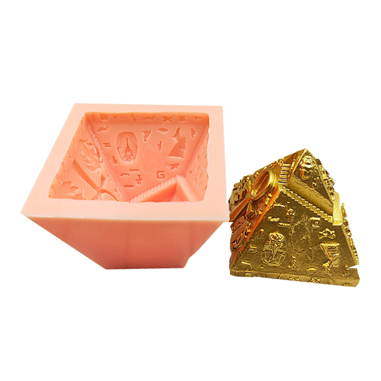 Molde de vela de silicona de pirámide egipcia 3D hecho a mano para fondant yeso molde para bricolaje jabón chocolate helado moldes postre 7
