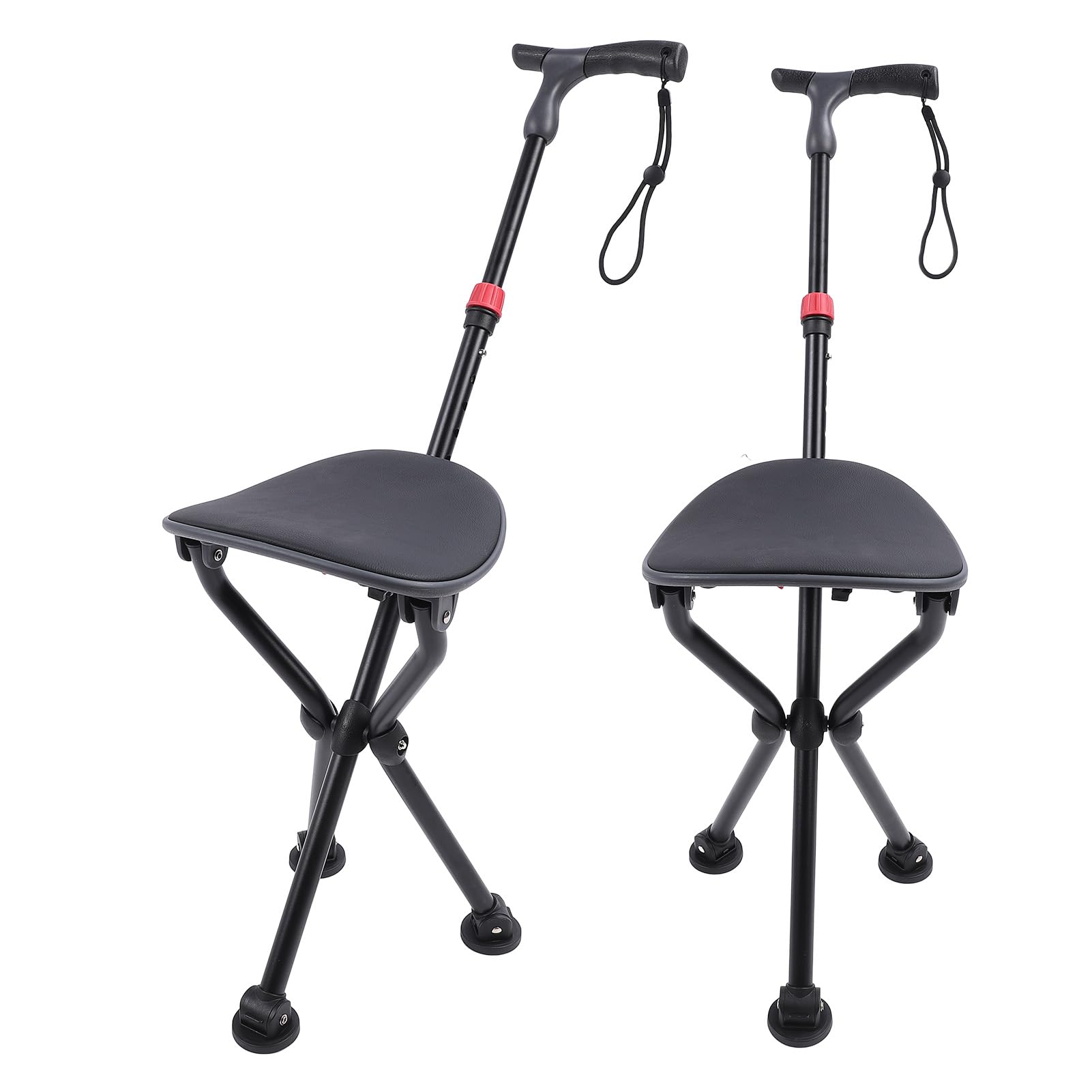 Bastón Plegable, Bastón Plegable Ligero con Asiento, Bastón Trípode Portátil Antideslizante, Bastón para Caminar, Silla Viaje, Taburete para Hombres Mayores, Mujeres Discapacitadas