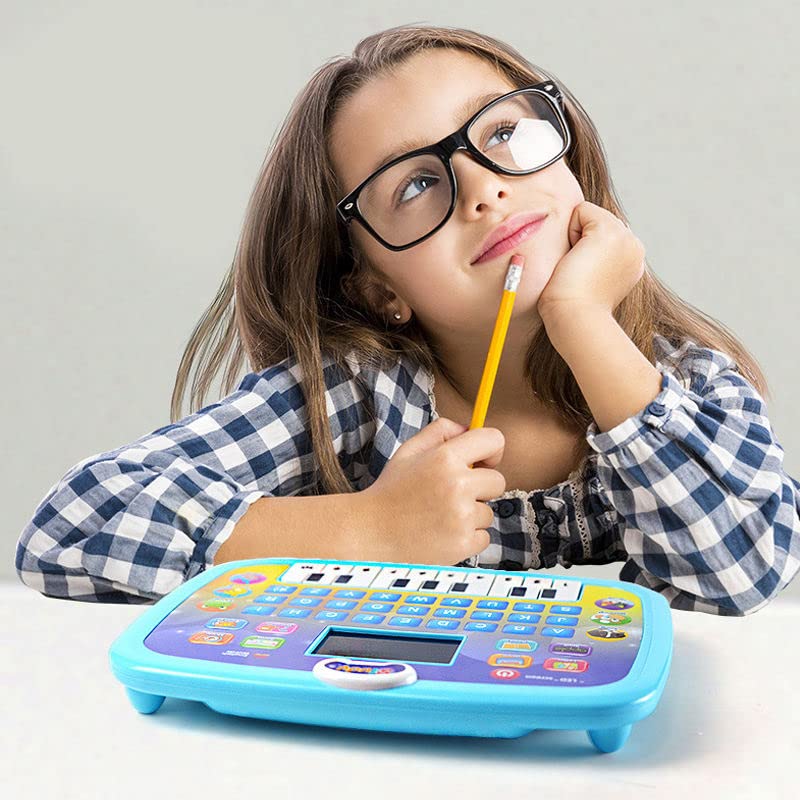 Image of AEXONIZ TOYS Educational Learning Kids Laptop Computer Notebook with led Screen Music Fun Toy Activities for Kids 3-10 Year Old (Sound,Albhabet,Words,a b c 1 2 3)(20-20) (with Battery)
