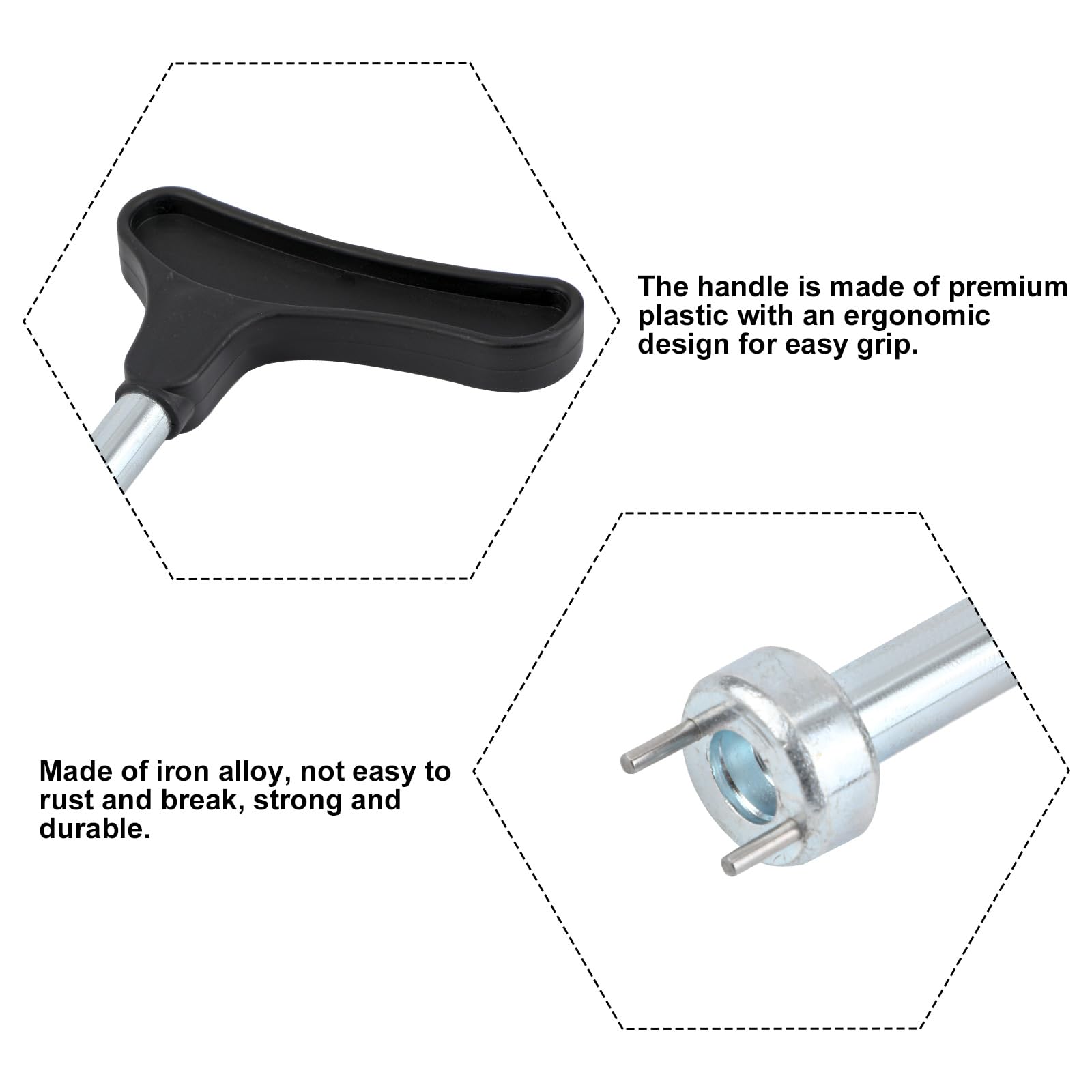 Llave de Clavos para Zapatos de Golf, Herramienta para Quitar Tacos de Golf con Agarre Cómodo Removedor de Clavos para Zapatos de Golf para Zapatos con Clavos (Negro)