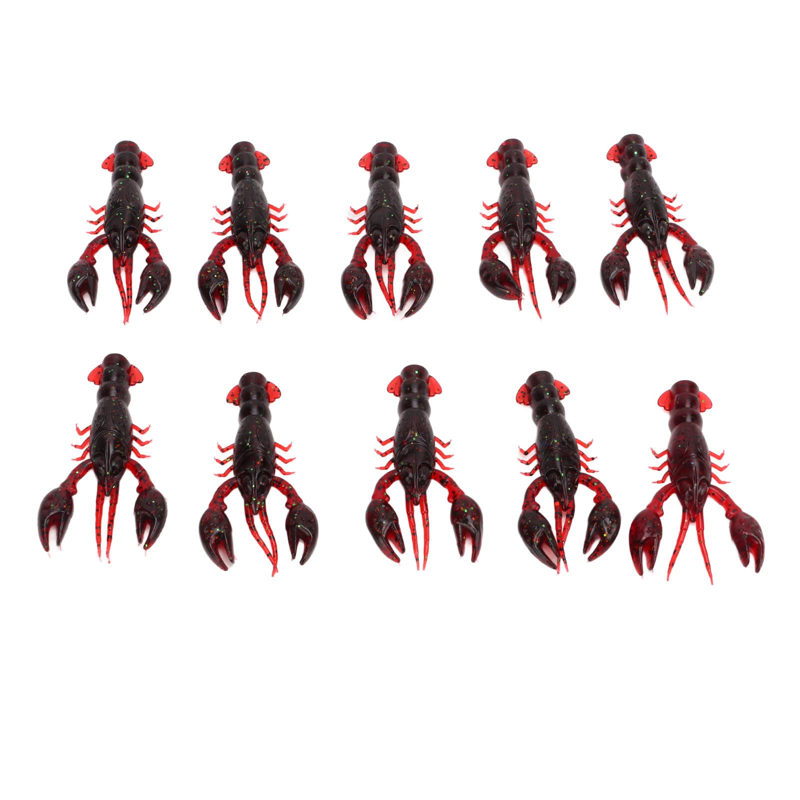 Fishing Lures, 10pcs PVC Flexible Crawdad Soft Fishing Lure, Shrimp Artificial Soft Lure Baits for Mandarin Fish, Black Fish, Perch, Carp Fishing(