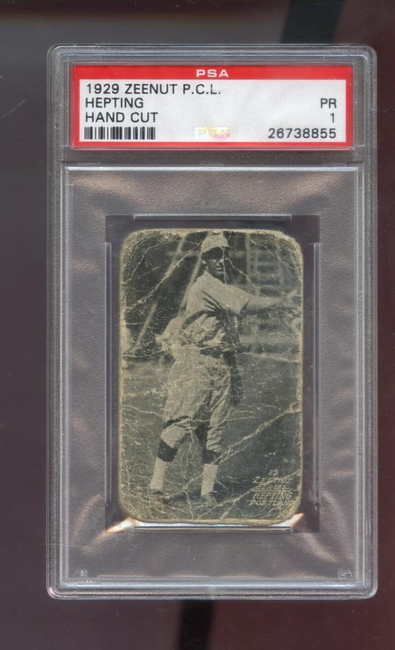 1929 Zeenut Zeenuts Ernie Hepting PSA 1 Graded Baseball Card Pacific Coast League PCL P.C.L. Portland Beavers