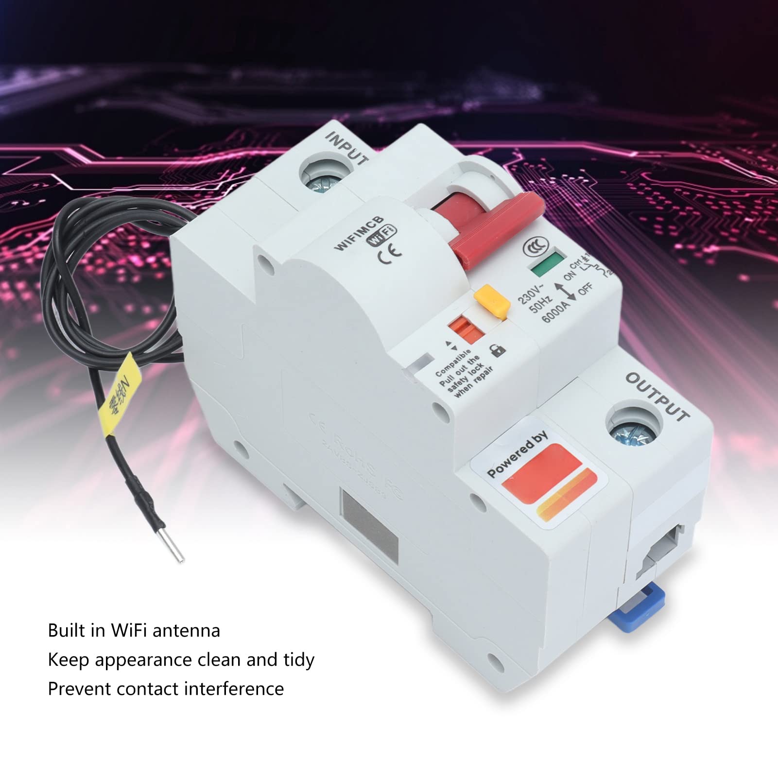Naroote Disjoncteur Intelligent WiFi 1P, Protection contre les (40A)
