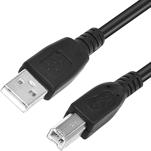 Impresora negra de 3 pies USB 2.0, cable de transferencia de PC A a B dispositivo macho compatible con impresora HP OfficeJet Pro 8034e todo en uno