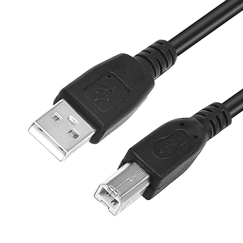 Impresora negra de 3 pies USB 2.0 Cable de transferencia de PC A a B Dispositivo macho compatible con HP - Laserjet M110we Impresora inalámbrica US