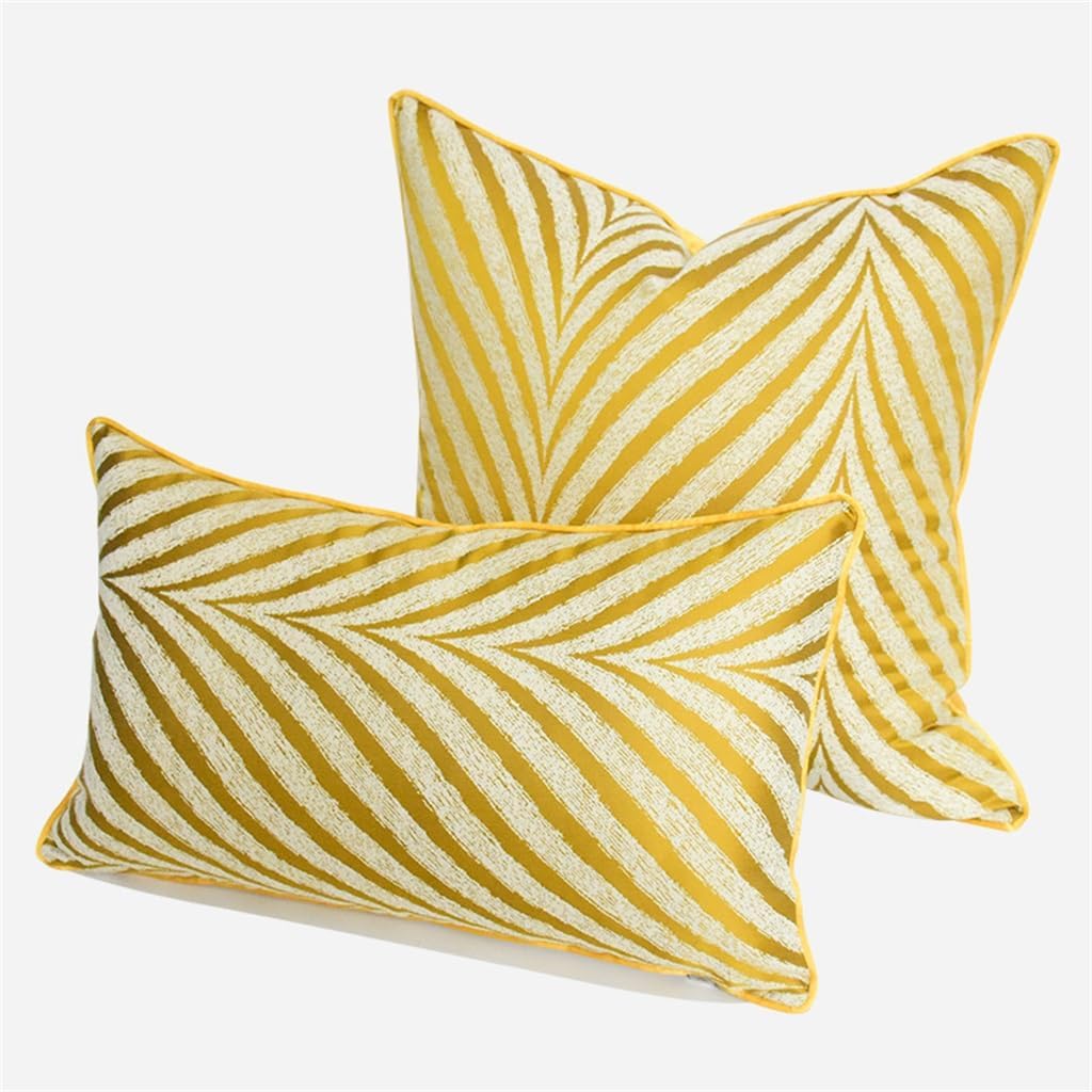 HBJWOV Yellow Stripe Sofa Pillow Designer Living Room Soft Chairs Rely on Bag Design Case