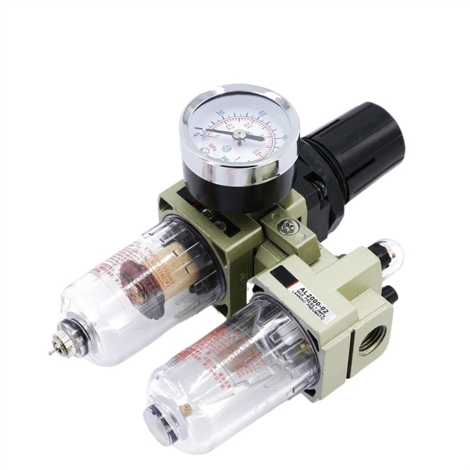 AYNRJKKX Air Pump Compressor Oil Filter Regulator Trap Pneumatic Water Separator Pressure Manual Drainage Supply AC2010-02(AC2010-02 w PC10mm)