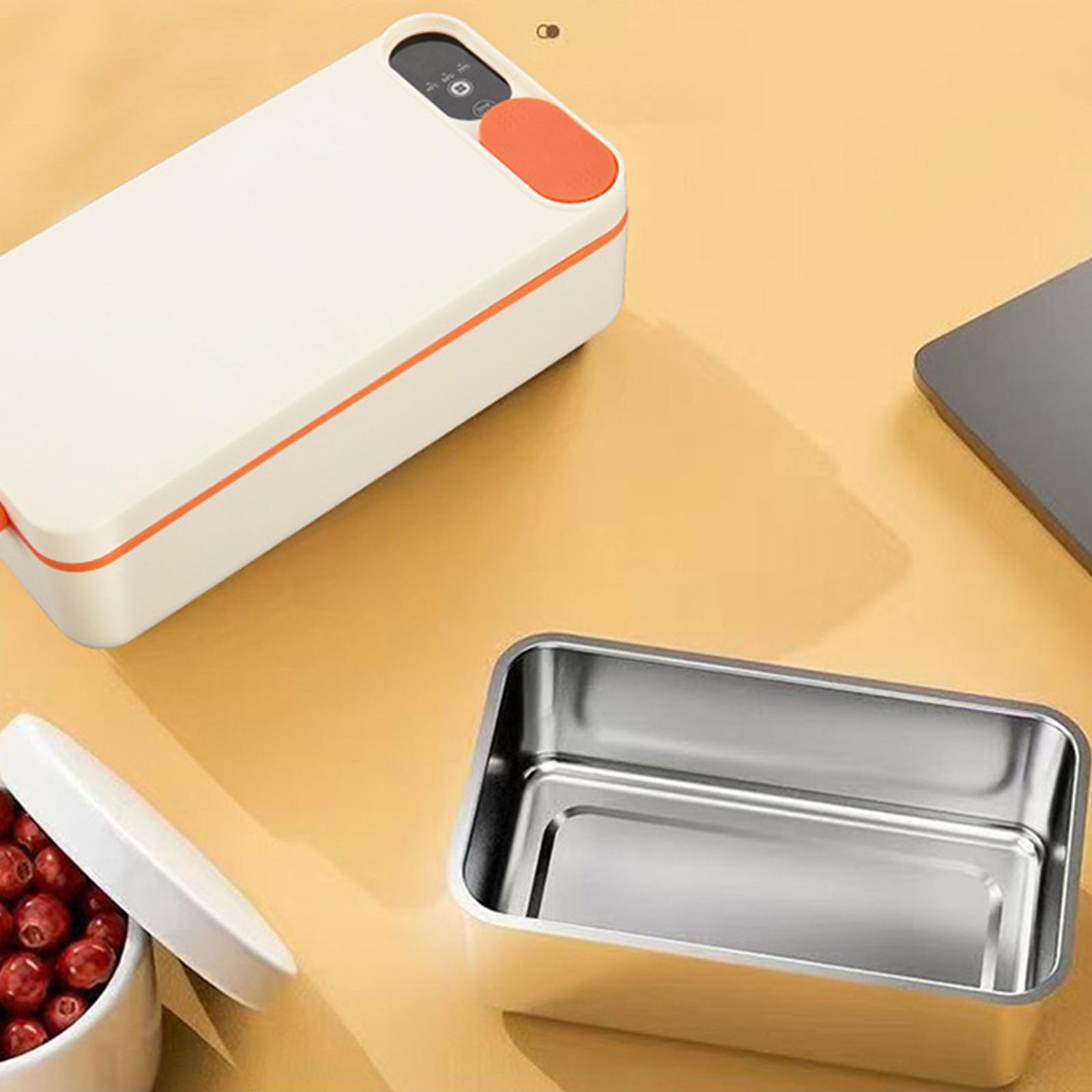Scatola per il pranzo elettrica alimentata a batteria con ricarica USB con doppia modalità di riscaldamento e isolamento per uso in auto per studenti