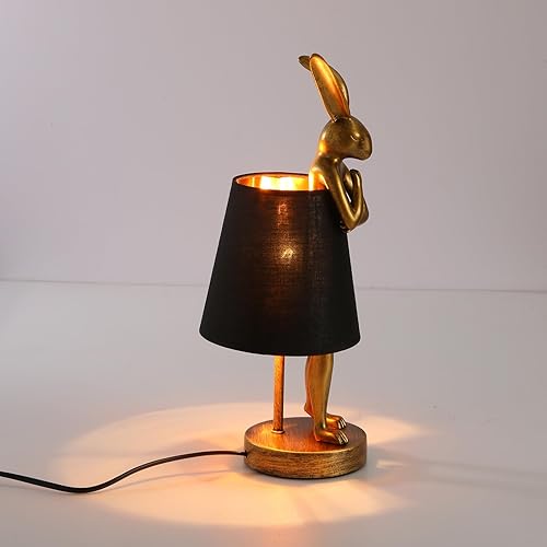 Miniatura 5 de Lámparas de mesa de conejo, lámpara de mesa de conejo blanco de 25.6 pulgadas para dormitorio, lámpara de mesita de noche para niños, luz de conejo
