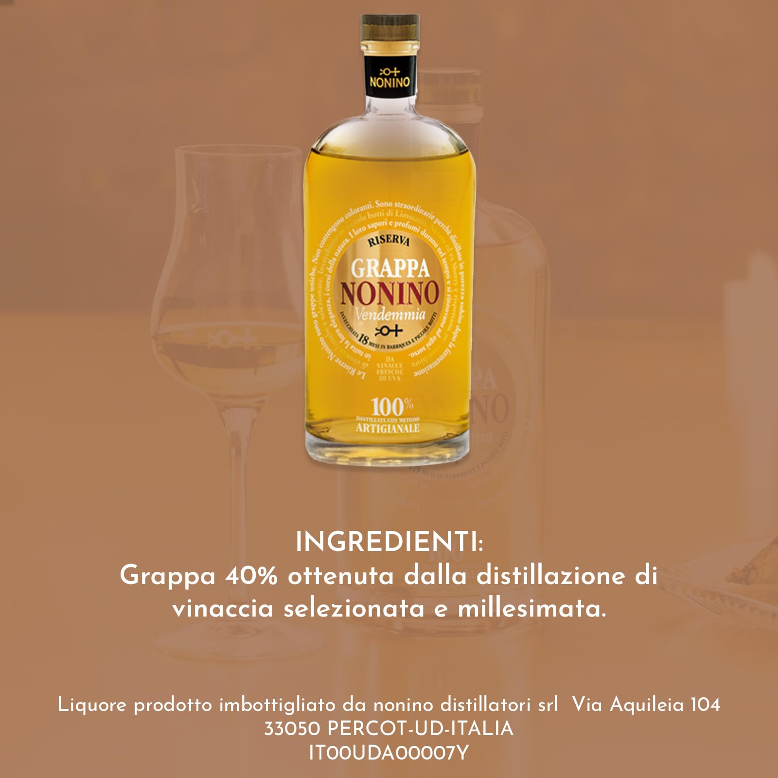 GRAPPA RESERVA 18 MESES DE COSECHA - 70CL