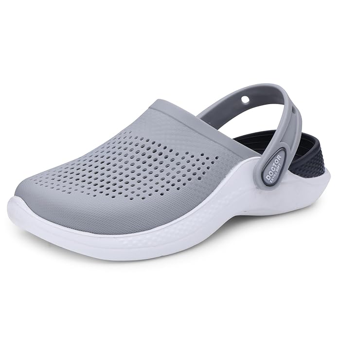 DOCTOR EXTRA SOFT Men's Classic Casual Sports Clogs/Sandals with Adjustable Back Strap for Adult | Comfortable & LightWeight| Stylish & Anti-Skid|Waterproof & Everyday Use Mules for Gents & Boys D-513