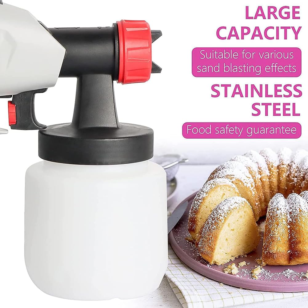 Kit de aerógrafo para decoración de Chocolate, aerógrafo para Pasteles de 600 W con Boquilla rociadora y 3 Patrones de rociado, máquina multifunción de Chorro de Arena para Hornear