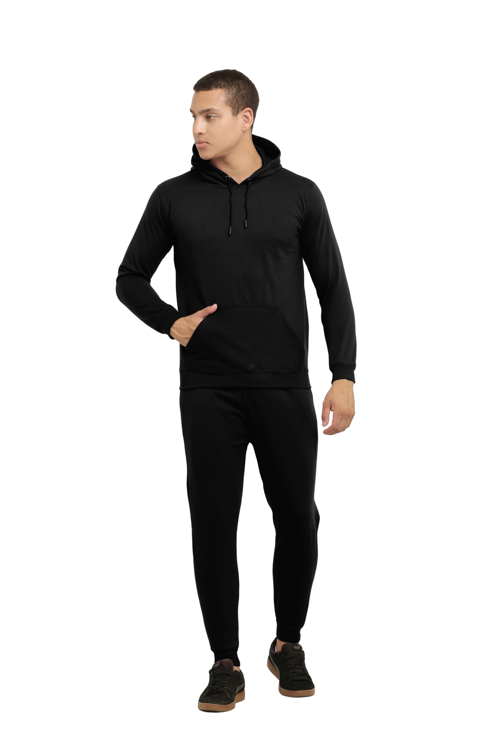 Winter wear Black jogger and hoodie co-ord combo set for Men's-image-24