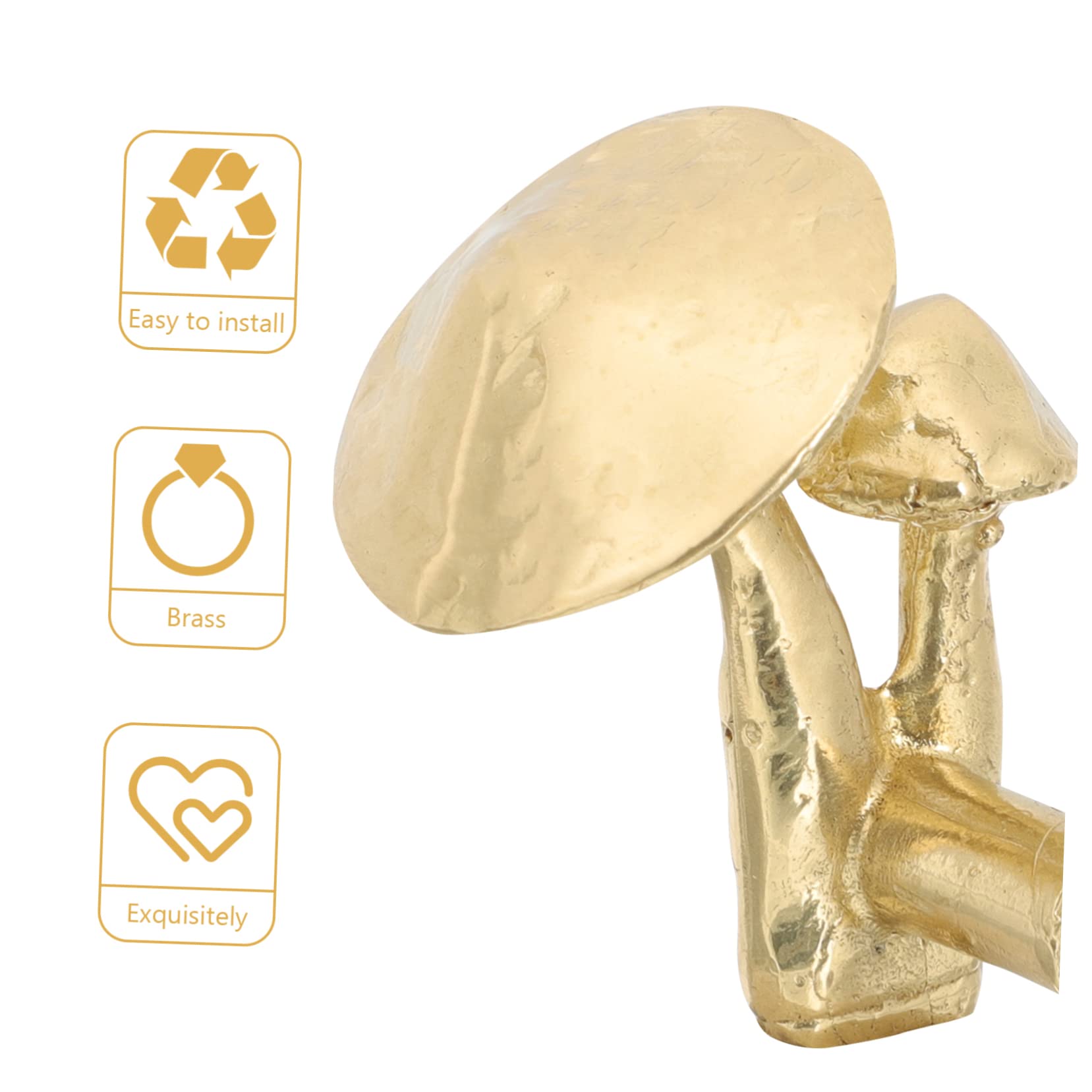 ORFOFE 3 Pomelli in Ottone Per Mobili Per La Sostituzione Della Maniglia Della Porta Dellarmadio Decorativi in Stile Fungo