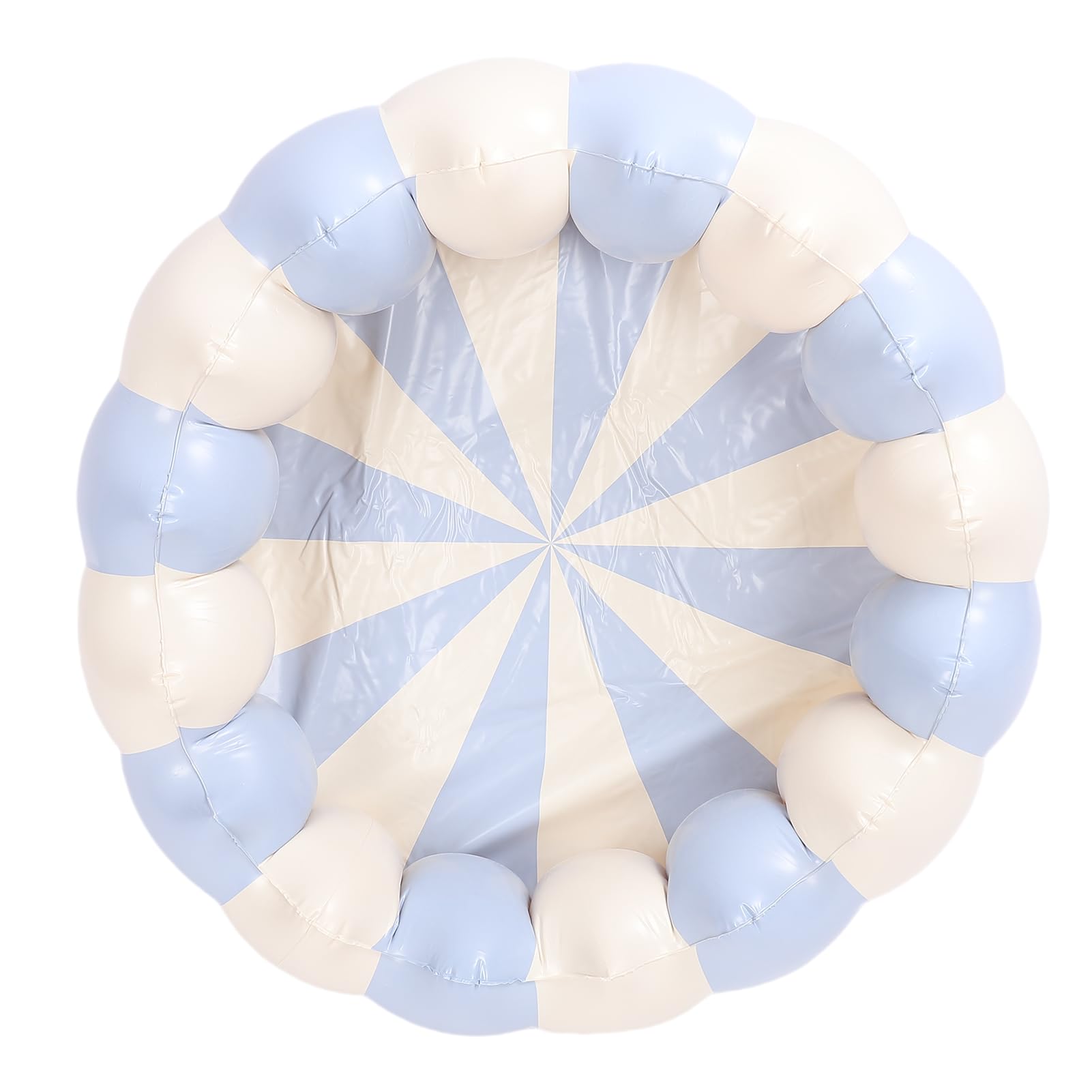 Tomotato Small Inflatable Swimming Pool, PVC Portable Blow Up Ball Play Pit Pool Indoor Outdoor Use for Backyard Water Activity (Striped Blue)