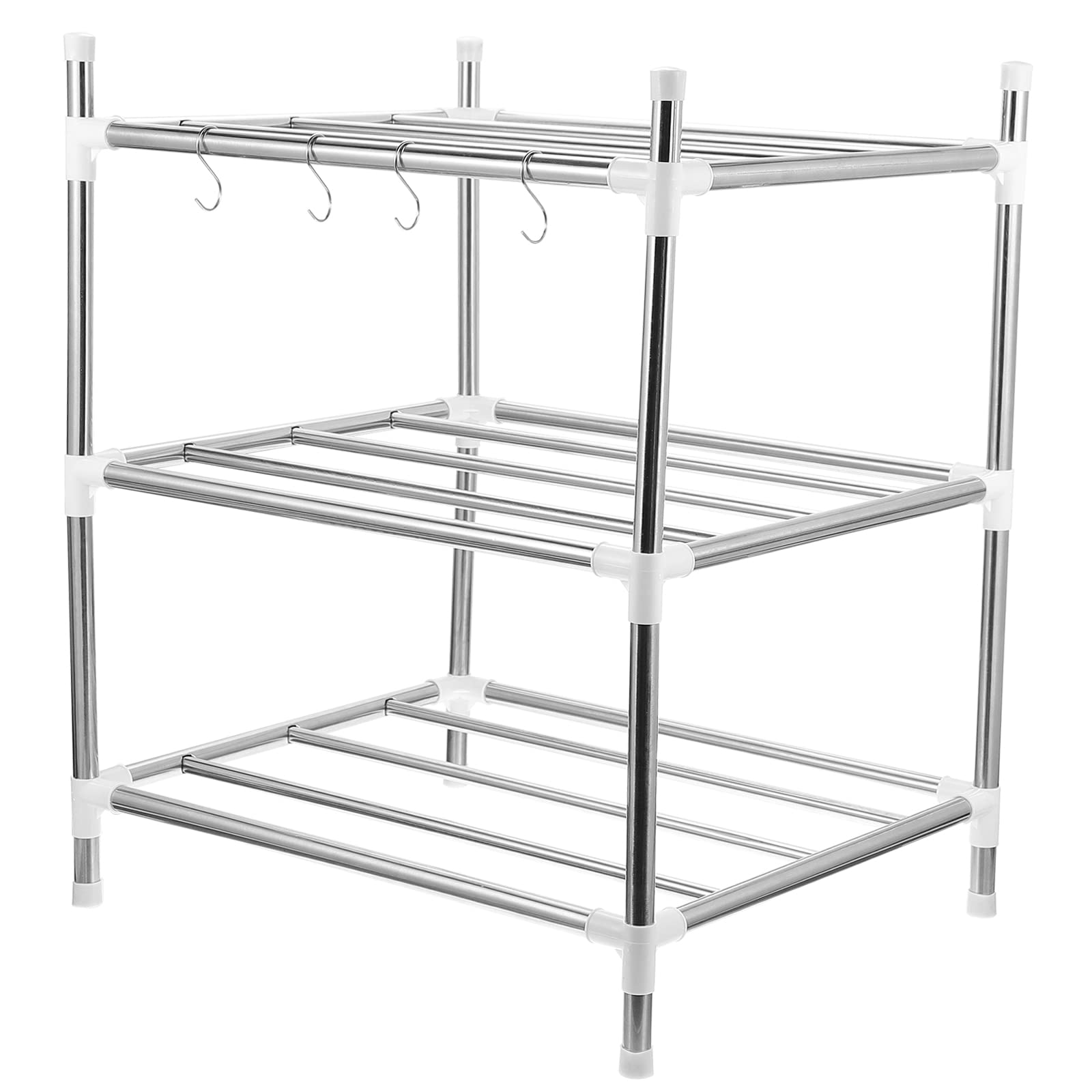 Abaodam Scaffale di Stoccaggio a Tre Strati in Metallo Robusto, Mensola Portaoggetti Multifunzionale per Cucina, Adatto per Organizzare Pentole e Padelle