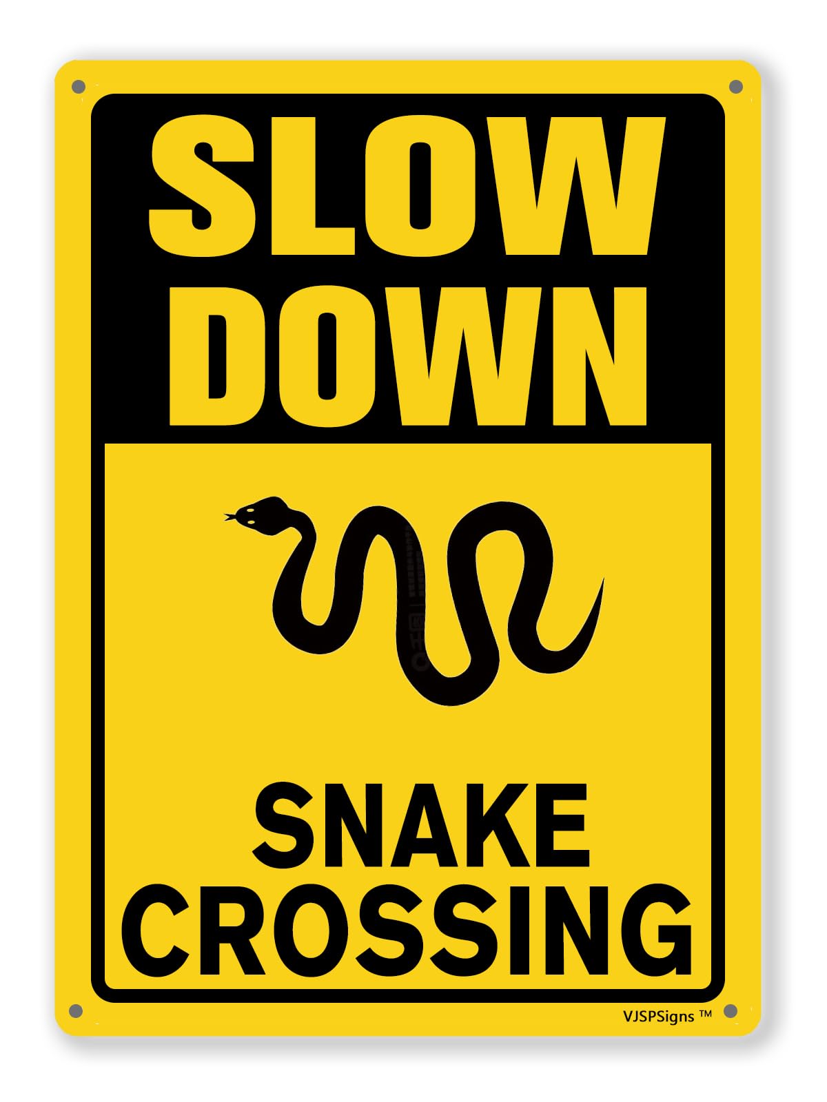 peiyeety Slow Sign,Snake Crossing Sign,Yard Outdoor Safety Signs,Traffic Safety Signs, 12"X16" Metal Aluminum Sign